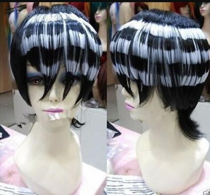 kids short black wig