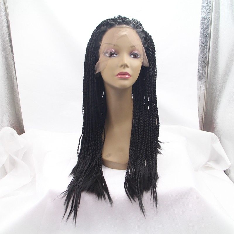 Twist Braiding Hair Senegalese Black Wig Synthetic Twist Wigs 16