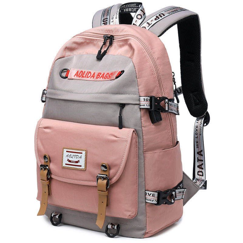 pink computer backpack