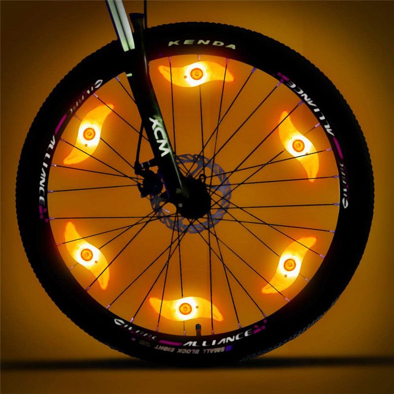 6 Orange Bike Wheel Lights