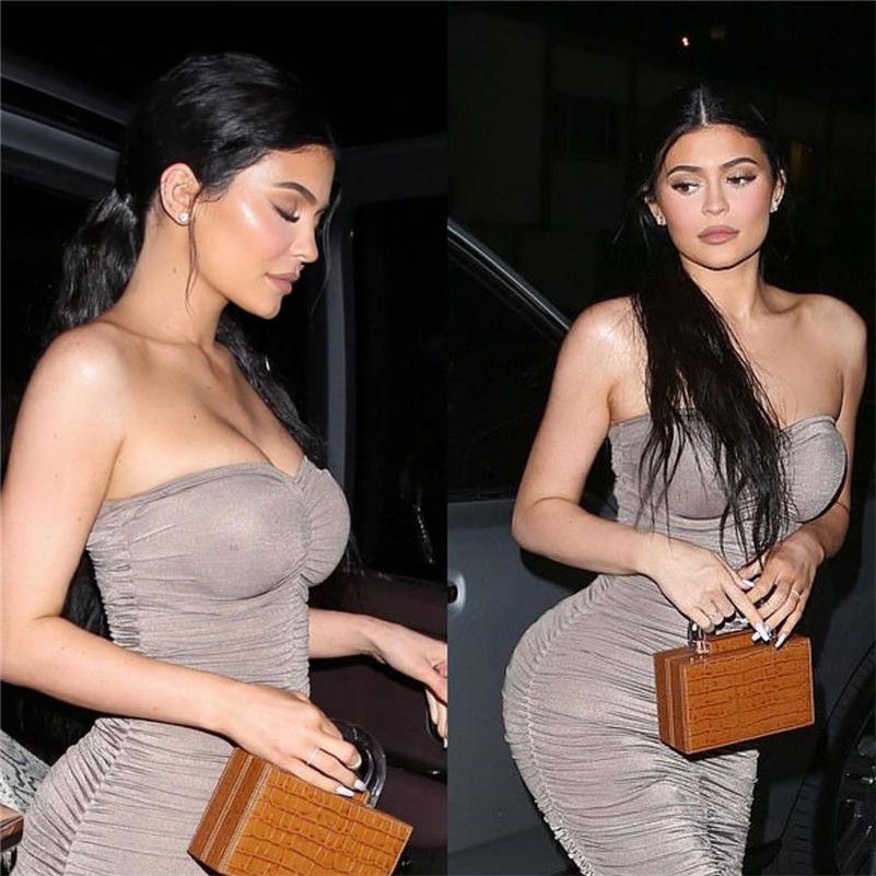 Kim Kardashian Bodycon Dresses Pleated 