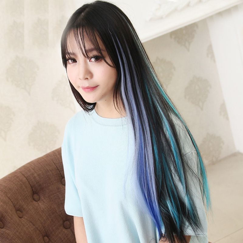 Synthetic Hair Color Strips Long Straight Single Clip In One Piece Hair Extensions Heat Resistant Women Hair Pieces Synthetic Hair Color Strips Long Straight Single Clip In One Piece Hair Extensions Heat Resistant Women Hair Pieces