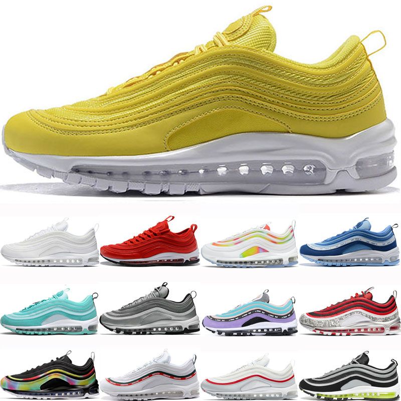 Acquistare Nike Air Max 97 Airmax 97 Vendita Calda Giallo Scarpe Da Corsa  Da Uomo Cuscino Triple Bianco Nero South Beach Scarpe Da Ginnastica  Tropicali Da Uomo Scarpe Da Tennis In Metallo