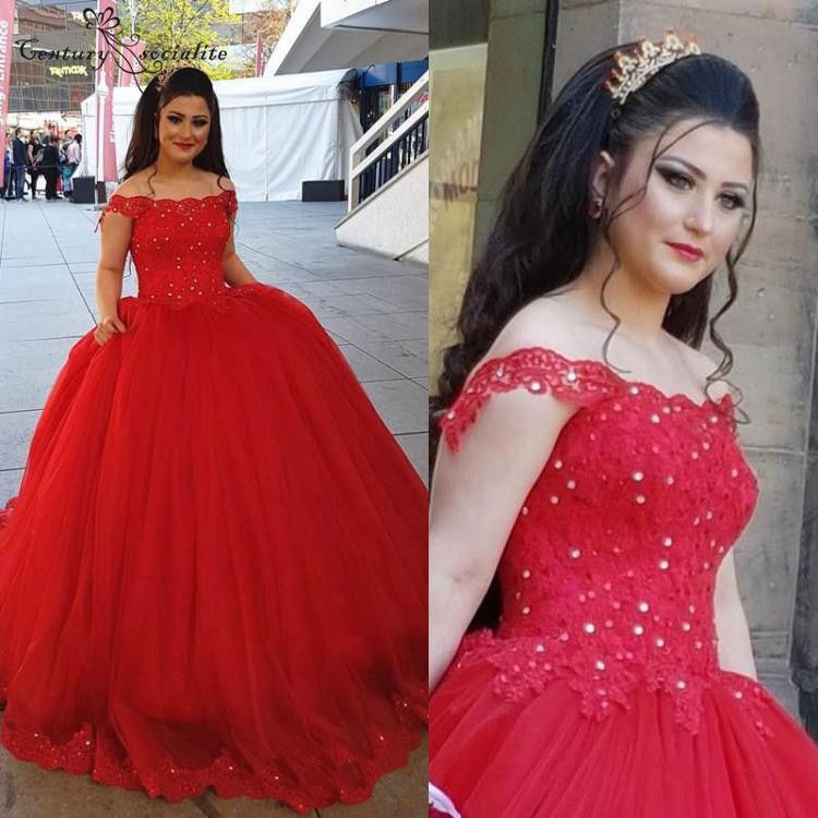 Satin Al Tatli 16 Kirmizi Quinceanera Elbiseler Balyaviler Kapali Omuz Dantel Aplikler Kabarik Korse Geri Prenses Gelinlik Modelleri Arti Boyutu Ozellestirilmis Tl1 728 67 Tr Dhgate Com