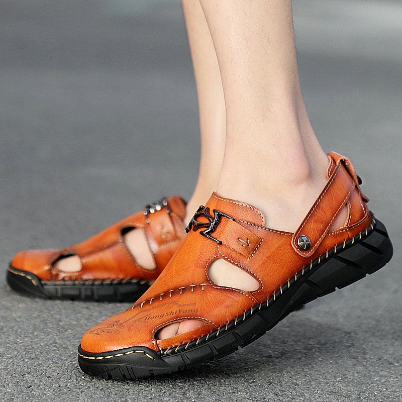 Para Hombres Zapatos Sandalias internacionales de gran tamaño de Cuero Zapatos Sandalia Zapatillas De Playa