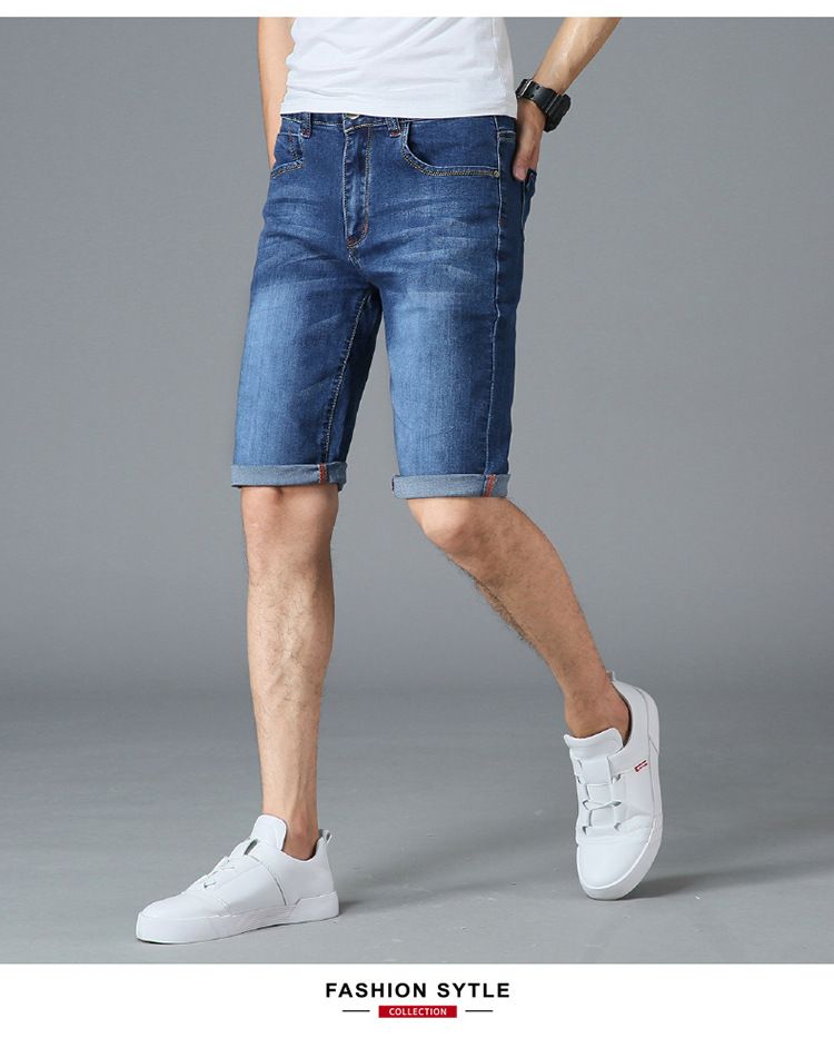 mens jean shorts stretch