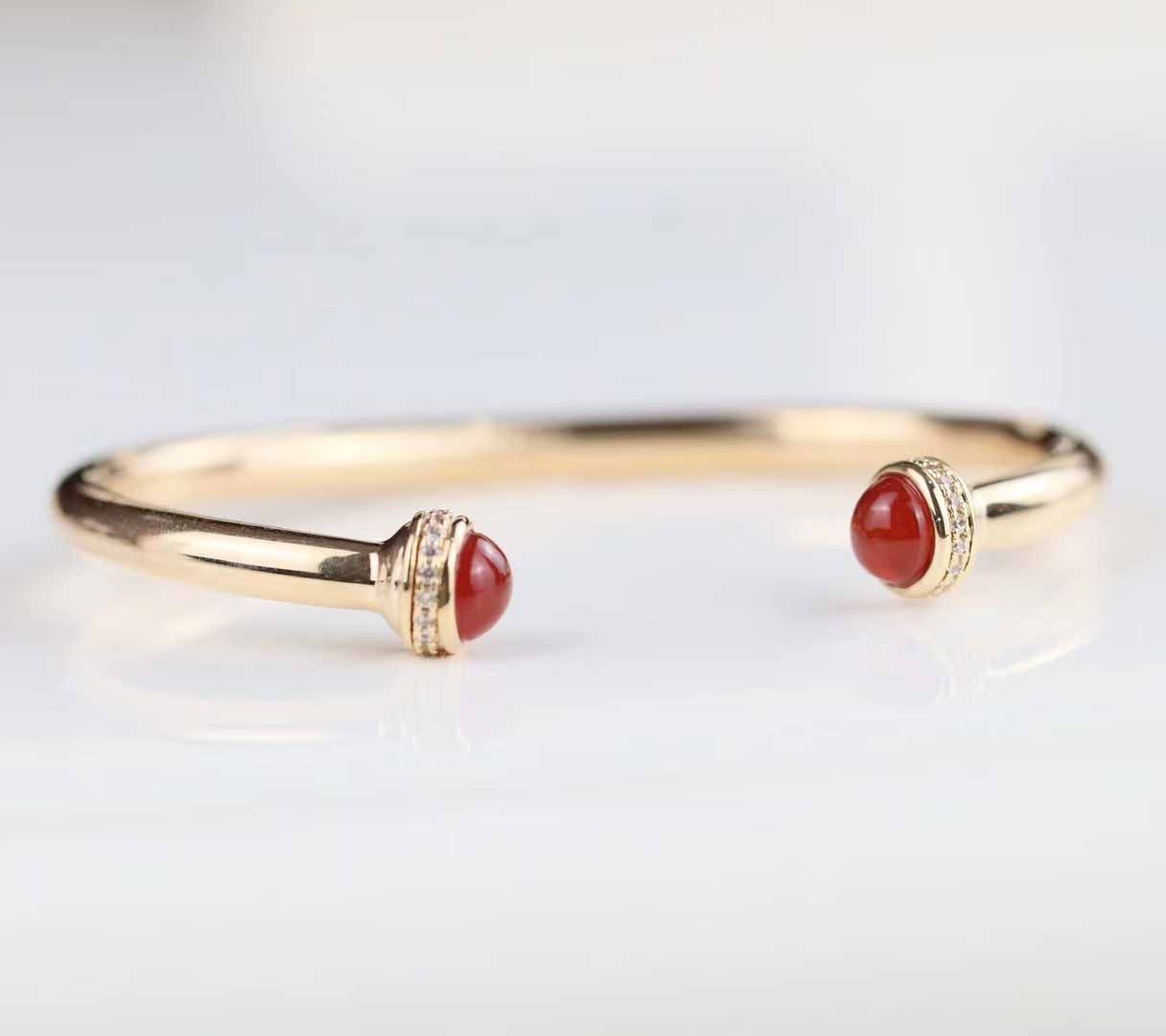 S925 Red bangle 16#