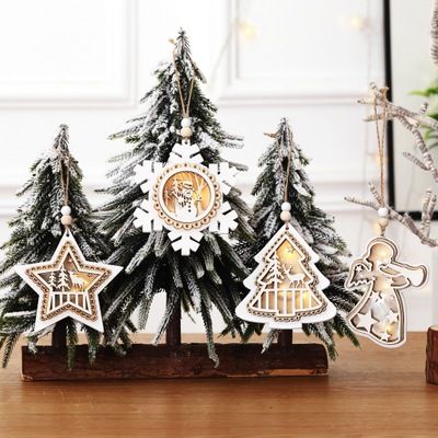 2019 Christmas Tree Decor Ornament Festival New Year Wooden Cutout