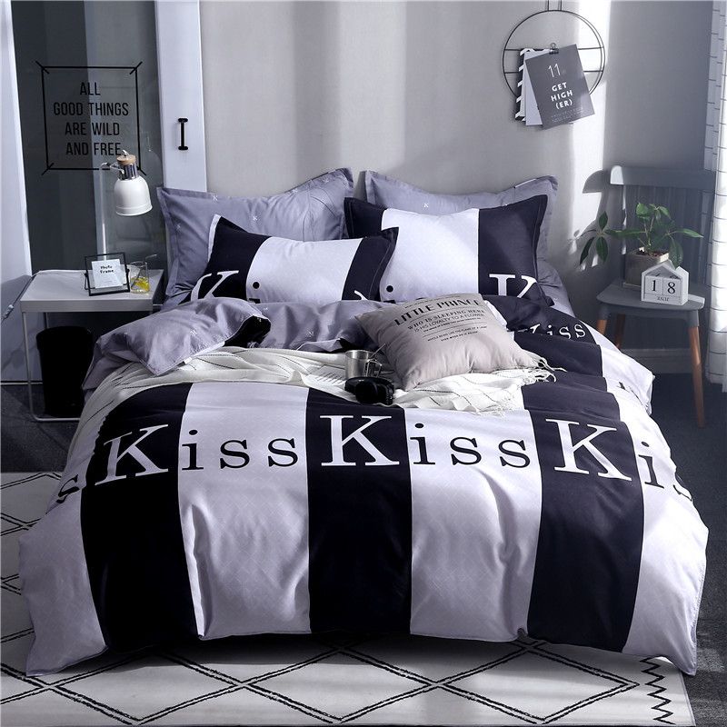 Home Textile Black White Stripes Bed Linens Nordic Simple Bedding