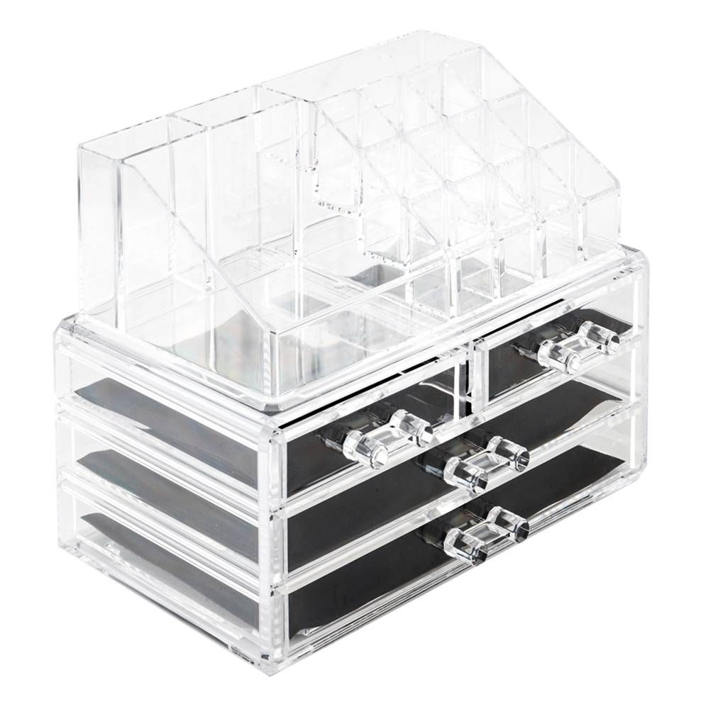 2019 Acrylic Cosmetics Storage Rack With 4 Drawers Transparent