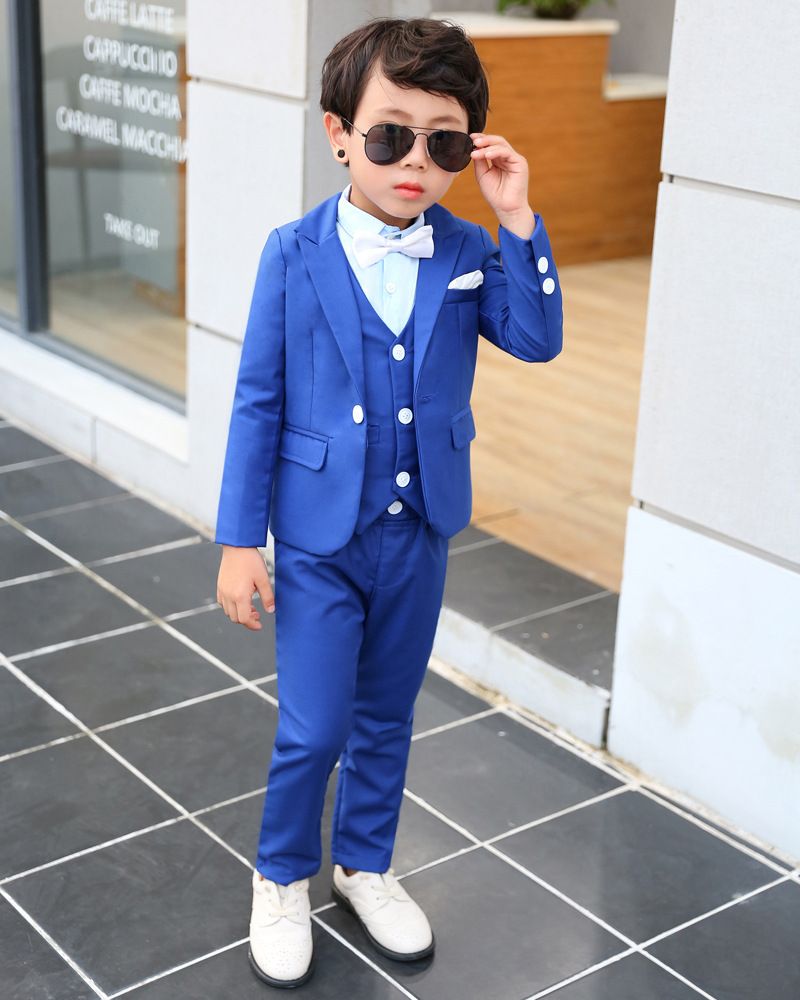 Bespoke Formal Boys Suits Jacket+Pants+Vest 3 Pieces Students Graduation Tuxedos