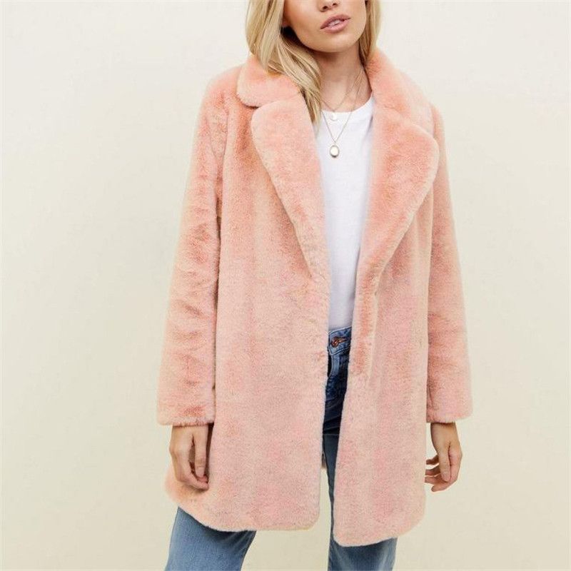 pink plus size fur coat