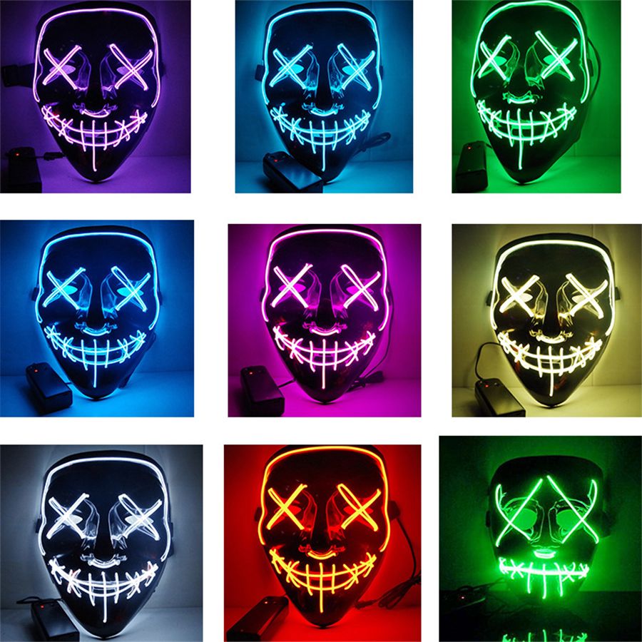 Maschere LED Cosplay Maschere da Festa in Maschera Decorazioni Smorfie per Adulti e Bambini Giallo MILIER Maschere di Halloween 