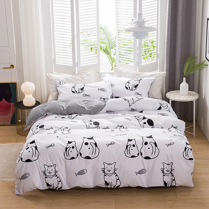 Cartoon Animal Print Bedding Set Duvet Covers Pillowcases Cartoon