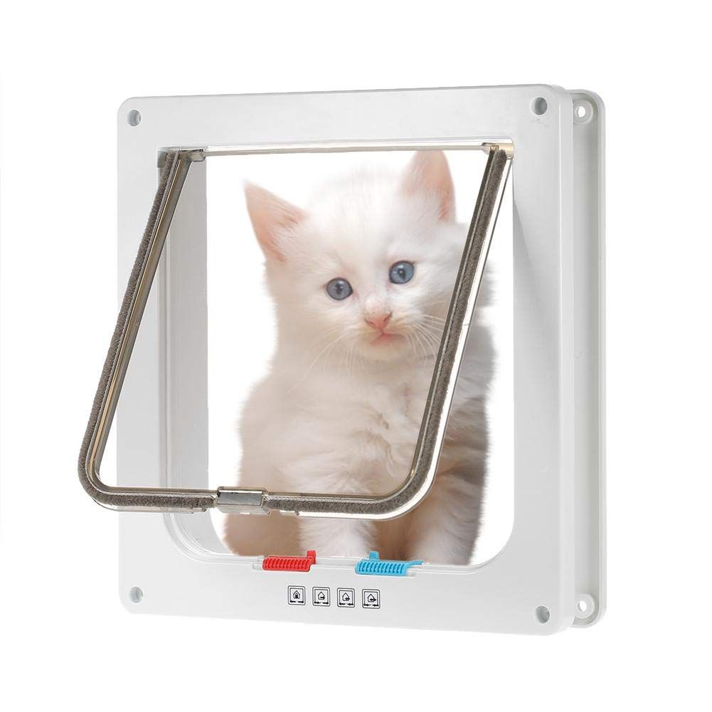 2020 Cat Flap Door Pet Door Waterproof With 4 Way Locking Large Cat Small Dog Interior