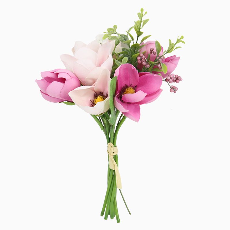 2021 1 Bouquet 6 Heads Silk Flower Artificial Magnolia Orchid With Leaf For Home Wedding Bride Festival Decoration Magnolia Flowers From Hymen 20 66 Dhgate Com