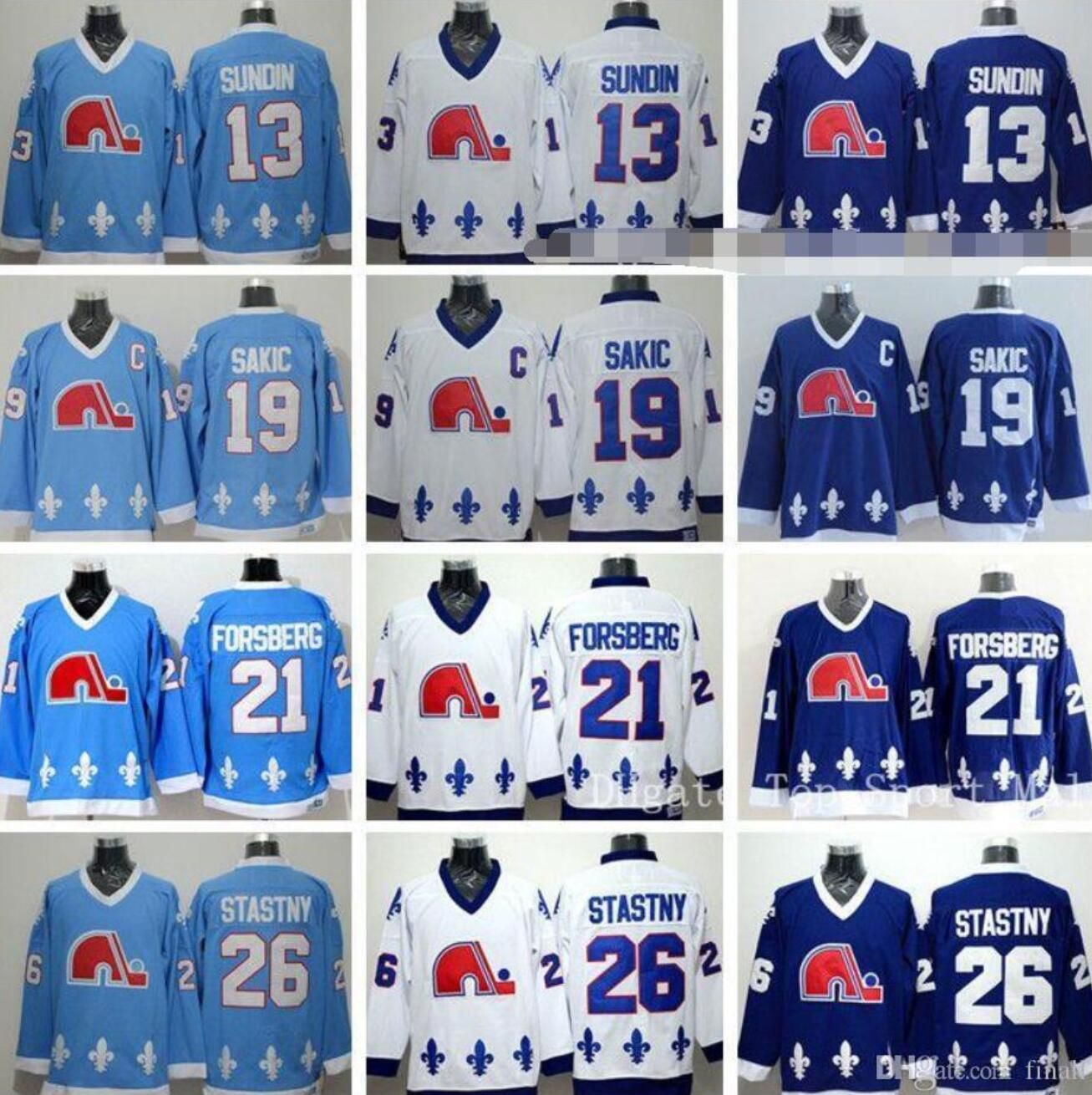 peter forsberg quebec nordiques jersey