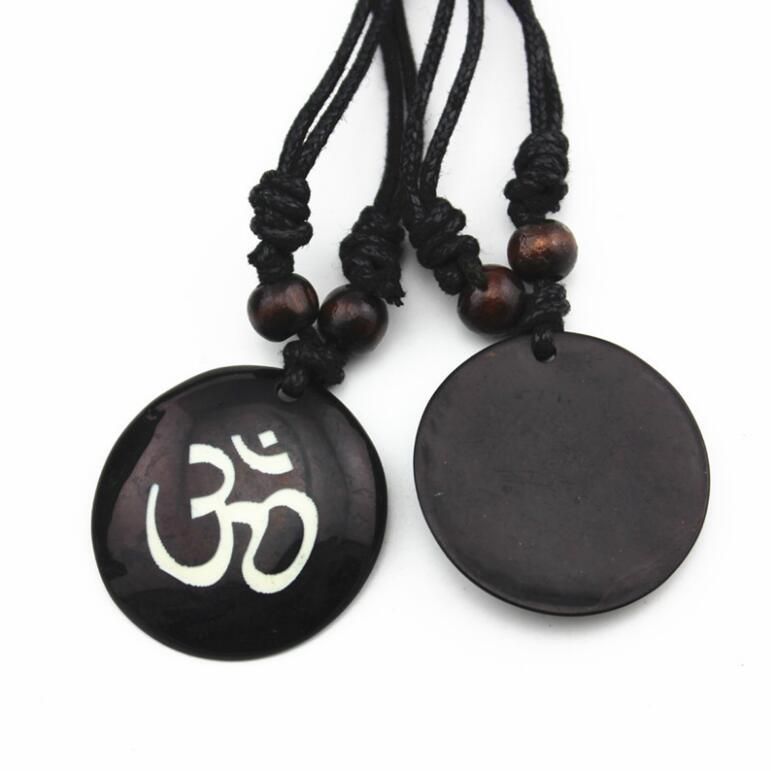 Acheter Tibet Yak Os Aum Om Symbole Yoga Amulette Grave Chanceux Pendentif Collier Reglable Bijoux Dropshipping De 7 29 Du Klzq Dhgate Com