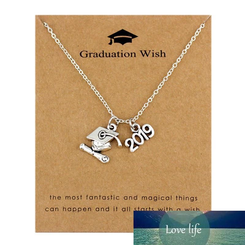 NEW 2020 Graduation Pendants Necklaces Square College Cap Diploma Senior Charm Women Men Girl Boy Unisex Fashion Jewelry Gifts 