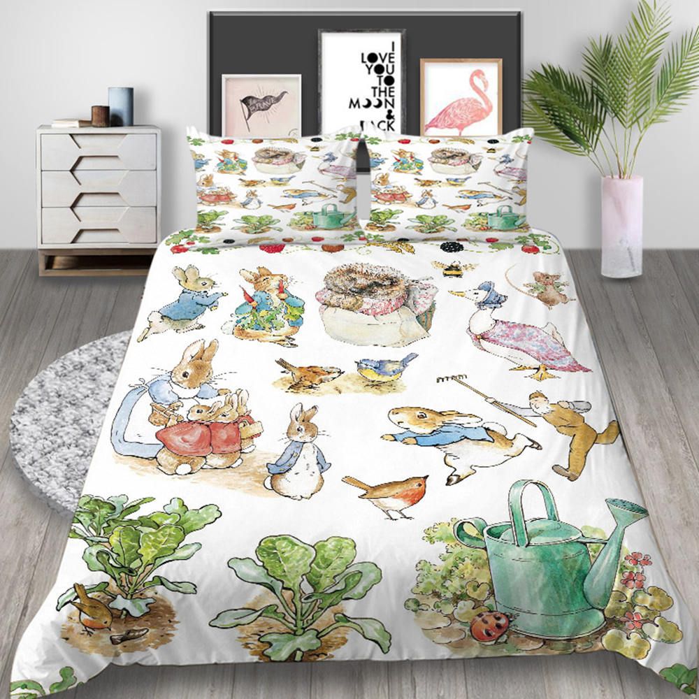 Peter Rabbit Series Bedding Set 3d Printed Lovely Duvet Cover For