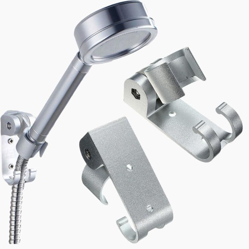Aluminum Bathroom Stand Bracket Wall Mount Shower Head Holder Hook Adjustable