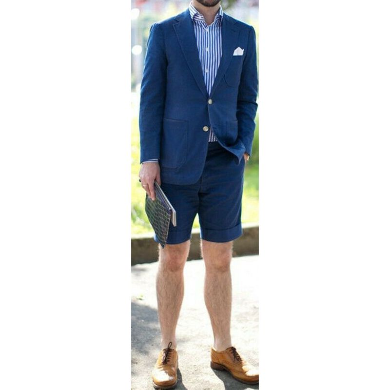 Compra Trajes De Boda Pantalones Cortos Para Hombres 2020 Juegos De Los  Hombres Muesca Solapa Modern Fit Partido Negocio Formal Dinner Blazer Los Pantalones  Cortos 2 Piezas Barato | Entrega Rápida Y