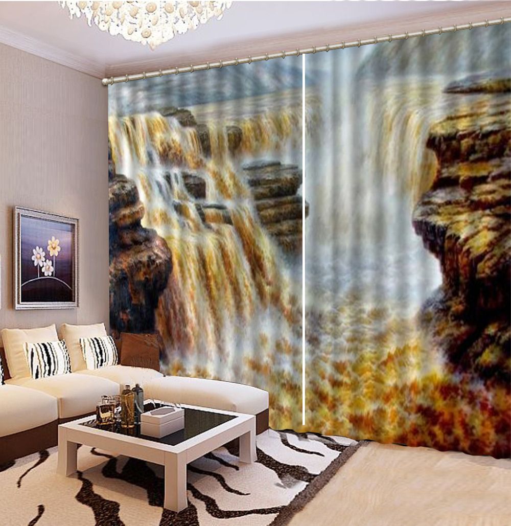 2020 Exquisite 3d Curtains Custom Large Waterfall Landscape