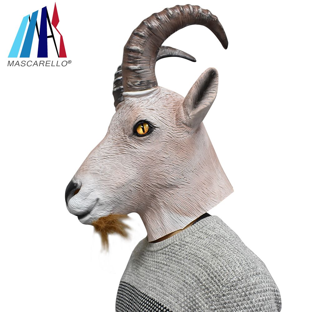 Halloween Latex Full Overhead face Masks Rubber Goat Antelope Animal animel  Head Masks Party Costumes for adult