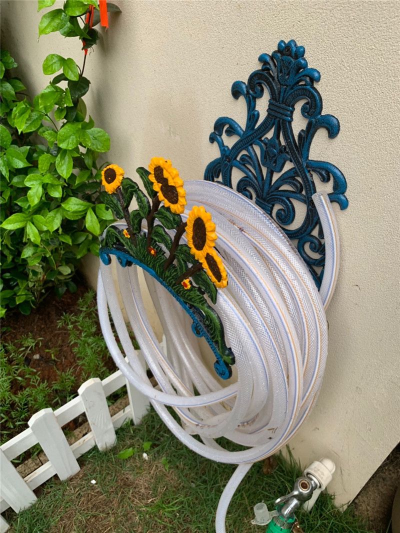 outdoor hose holder on 2021 Wall Mounted Hose Holder Sunflower Cast Iron Water Hose Pipe Hanger Storage Flower Home Garden Yard Courtyard Decor Ornaments Gardening From Olddecor 63 32 Dhgate Com