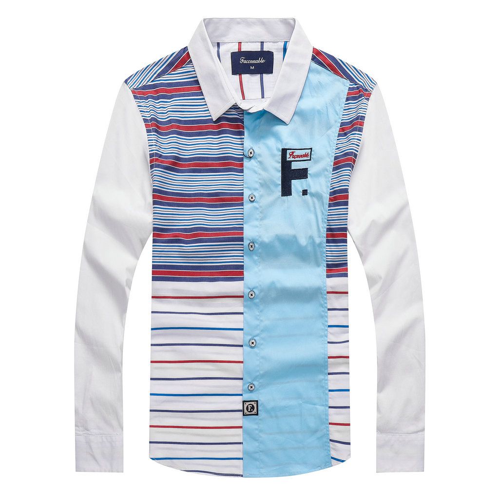 Faconnable Francia marca 2020 manga larga para hombre camisa vestir para hombre Casual algodón Park Chemise homme camisas casuales grandes M-XXL