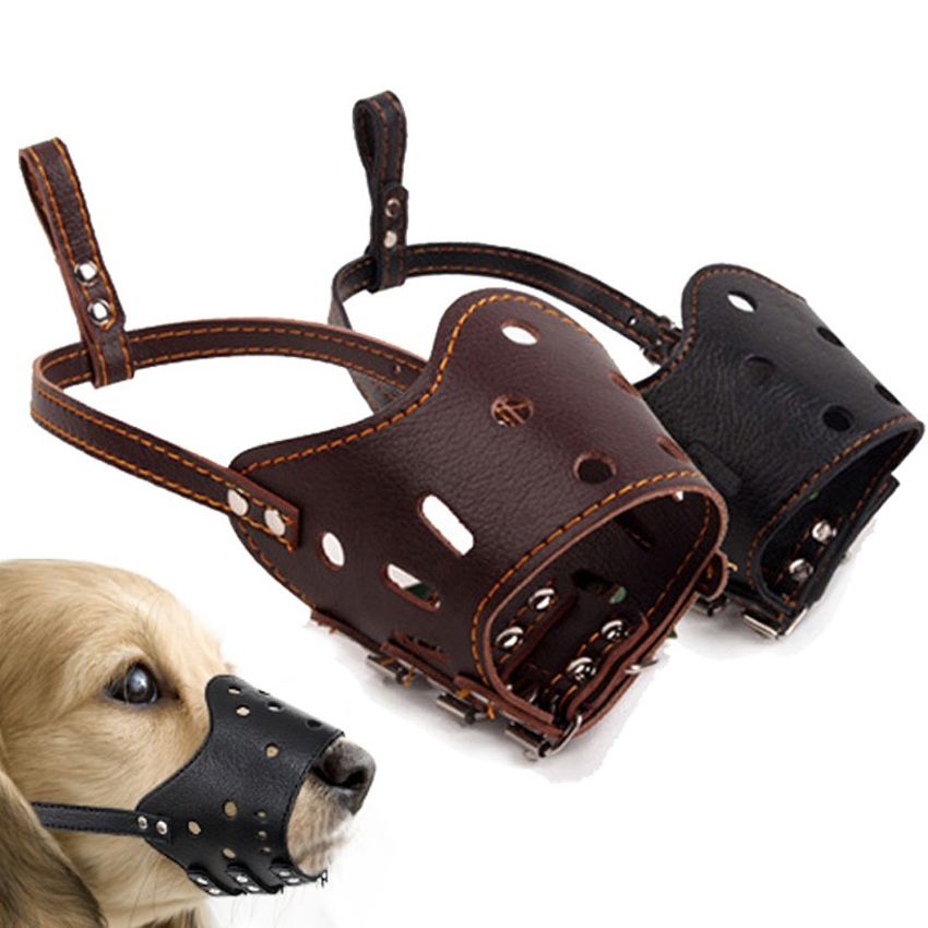 leather dog muzzle