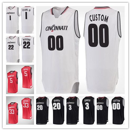 2020 Cincinnati Bearcats 1 Jacob Evans 5 Trevor Moore 34 Jarron Cumberland 11 Gary Clark Custom Any Name Any Number College Basketball Jersey From Gamemen 22 81 Dhgate Com