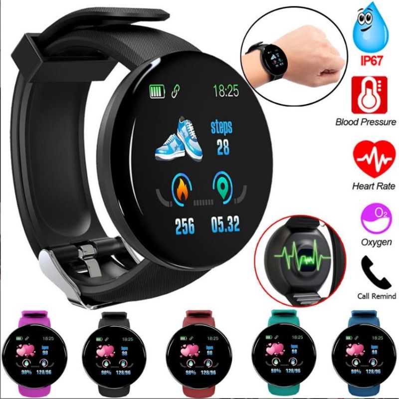 Suministro Al Por Mayor D18 Ritmo Cardíaco De Oxígeno En Sangre Reloj  Inteligente Deportes Pulsera Inteligentes Miran IP65 A Prueba De Agua  Hombres Y Mujeres Pulsera De Información De Recordatorio De Llbc998,