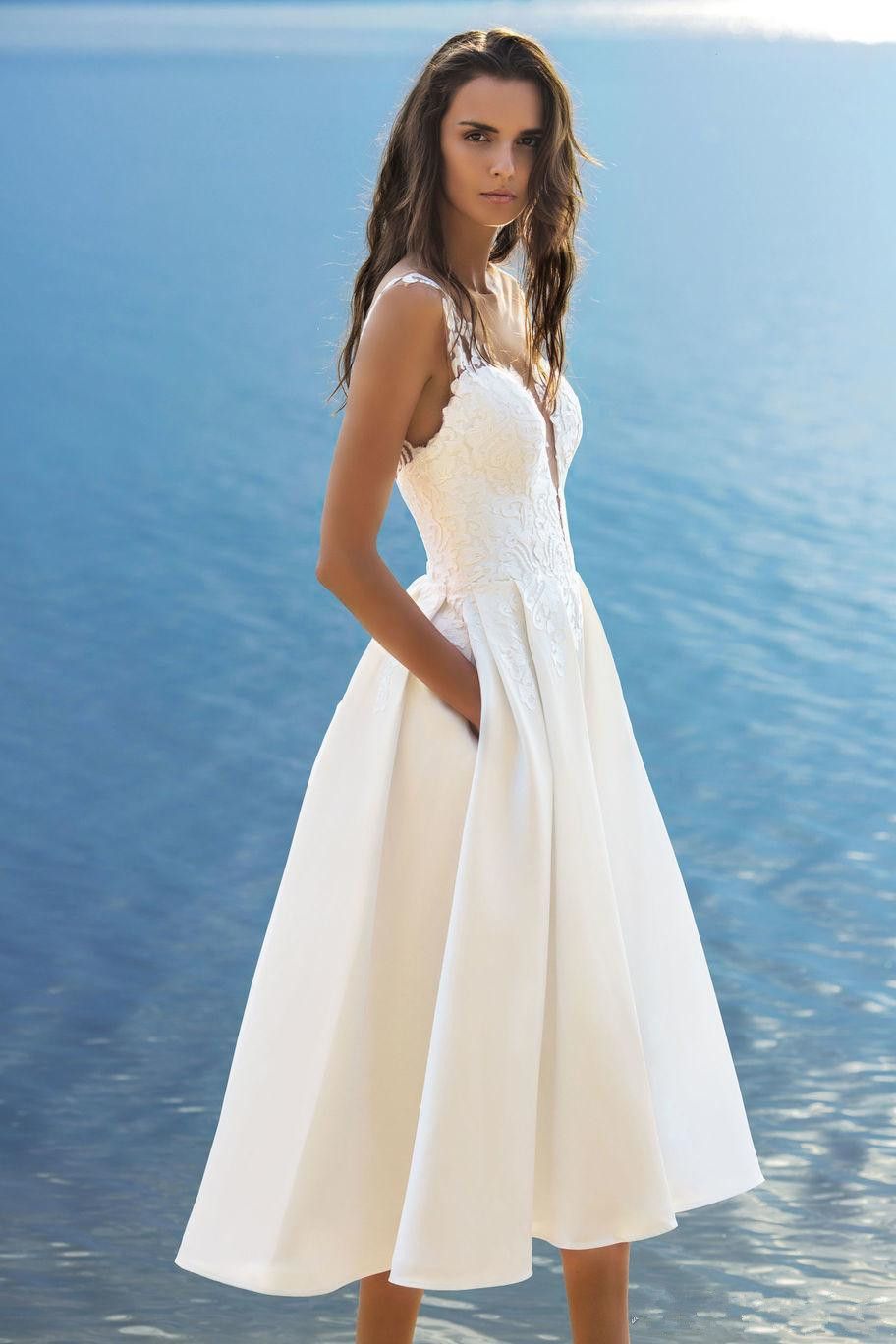 tea length beach wedding dresses