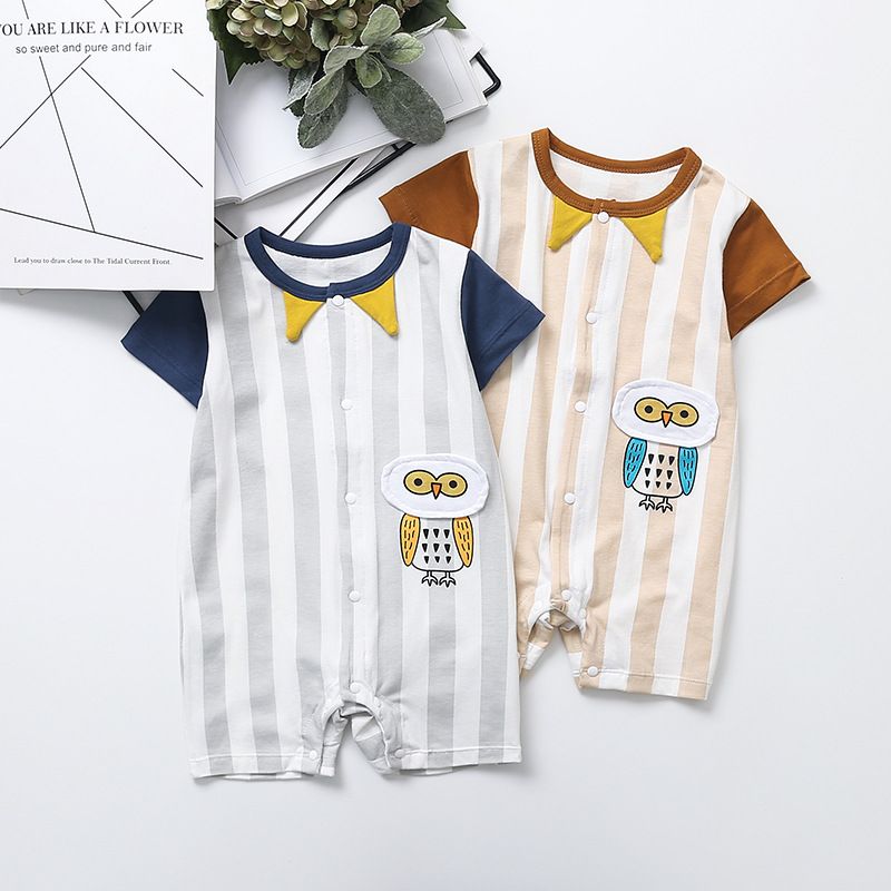Cute Baby Girl Vertical stripe Romper Bodysuit Jumpsuit Summer Clothes Outfit
