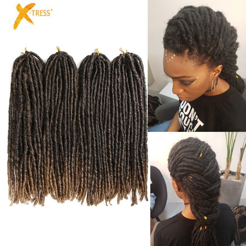2019 Synthetic Braiding Hair Extensions Dreadlocks 18inch Ombre