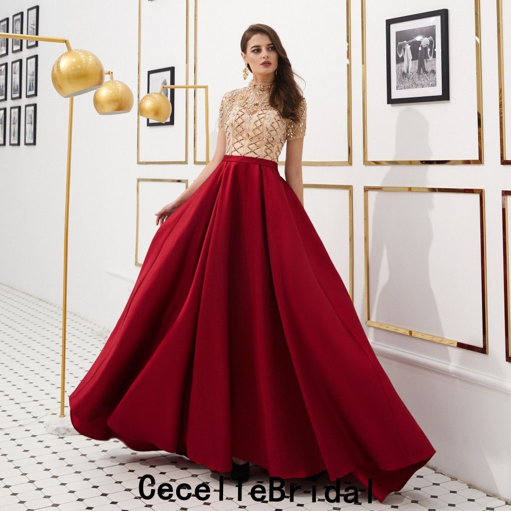 Großhandel Dark Red Lange Abendkleider 8 Mit Kurzen Ärmeln Stark Perlen Top Satin Teens Sexy A Linie Abend Prom Party Kleid Hohe Qualität Von Großhandel Dark Red Lange Abendkleider 8 Mit Kurzen Ärmeln Stark Perlen Top Satin Teens Sexy A Linie Abend Prom Party Kleid Hohe Qualität Von