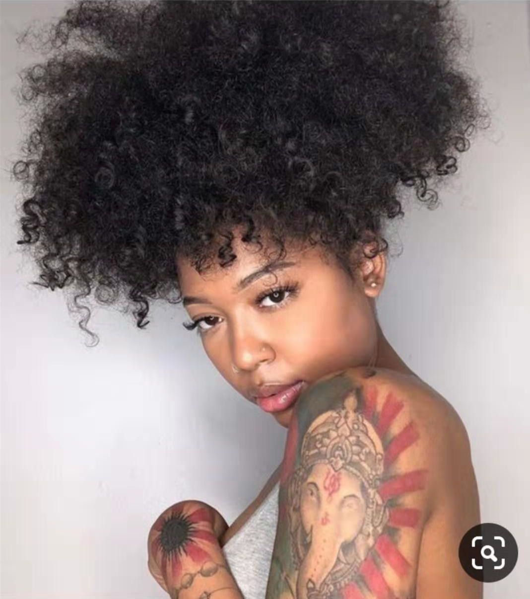 Natural Hair Soft Curly Drawstring Ponytail Big Long Afro Puff