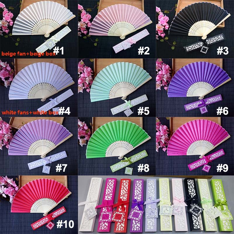 Whole And Retail Personalized Wedding Favors Gifts For Guest Silk Fan Cloth Decoration Hand Folding Fans With Gift Box Wx9 790 From Dh Chen1689 1 24 Dhgate Com - Diy Wedding Fans Favors Personalized Gifts