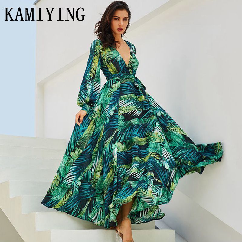 green summer maxi dress