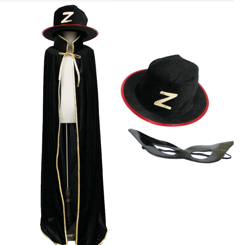 Acquistare Zorro Costume Velvet Cape Con Cappello In Feltro E Maschera In  Pelle Bambini Ragazzi Adult Halloween Party Economico | Consegna Veloce E  Qualità | It.Dhgate