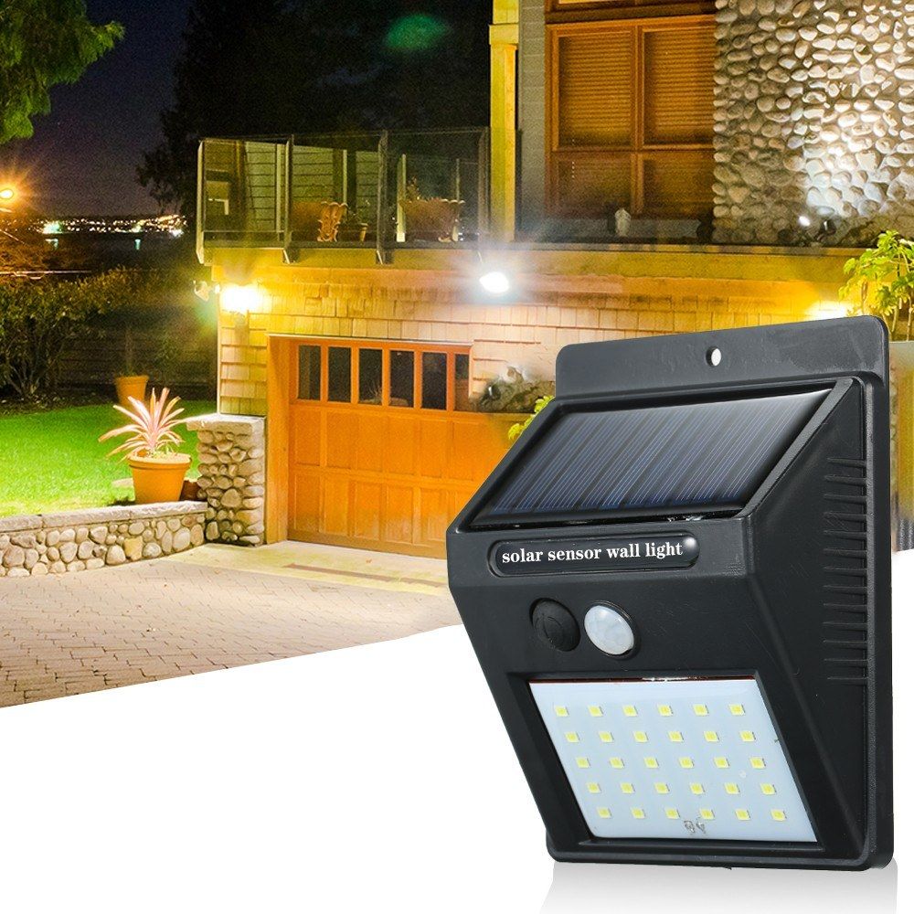 30LED Solar Body Sensor Wall Light Outdoor Garden Courtyard Waterproof Lighting 
