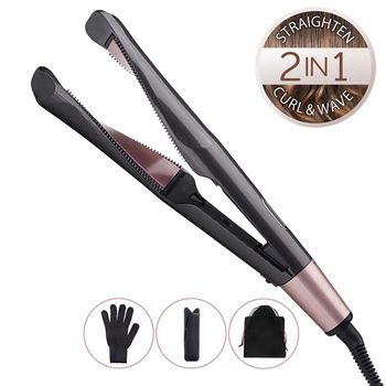 Compra Profesional 2 En 1 Placas De Plancha De Pelo Varita De Curling 3D  Cerámica Flotantes Retorcidos Plana Rizador De Hierro Barato | Entrega  Rápida Y Calidad | Es.Dhgate