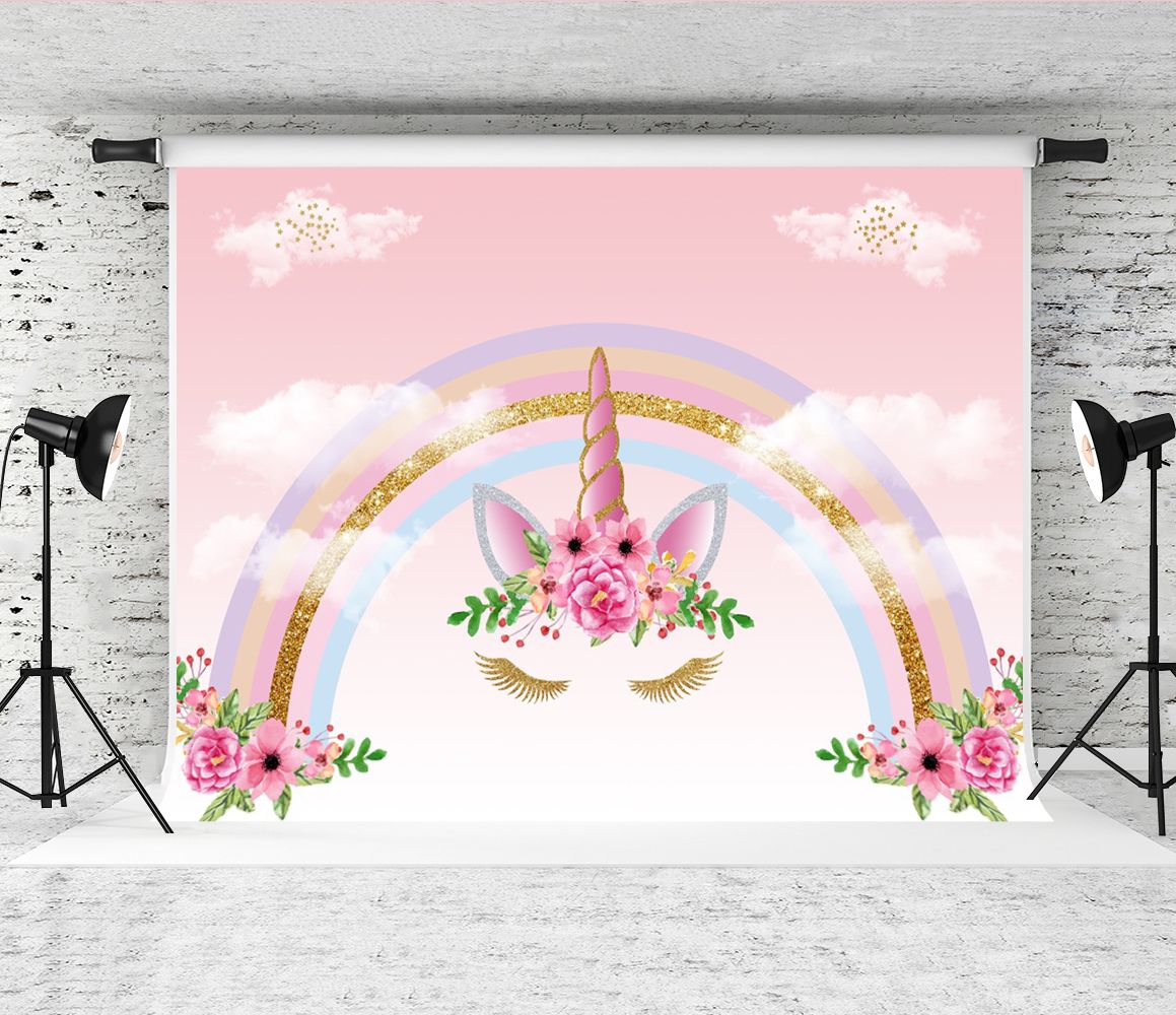2020 Dream 7x5ft Pink Sky Cloud Photography Background Unicorn Rainbow Banner Decor Backdrop For Children Birthday Party Photo Booth Studio Prop From Dreambackdrop 30 55 Dhgate Com