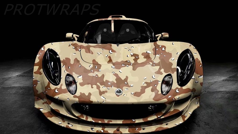 Wholesale BRAND Impressive Desert Yellow Camo Vinyl Car Wrap With Air