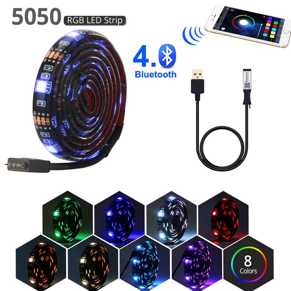 No-impermeable 5V 5050 RGB USB Control remoto LED lámpara de partido de luz No-impermeable 5V 5050 RGB USB Control remoto LED lámpara de partido de luz
