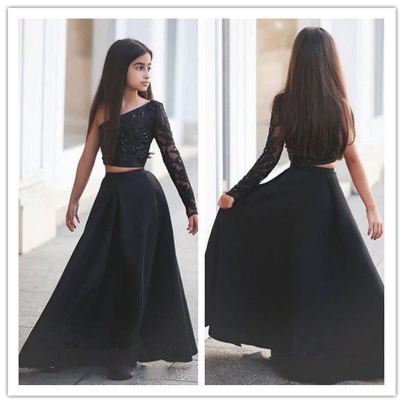 black one shoulder dress long sleeve