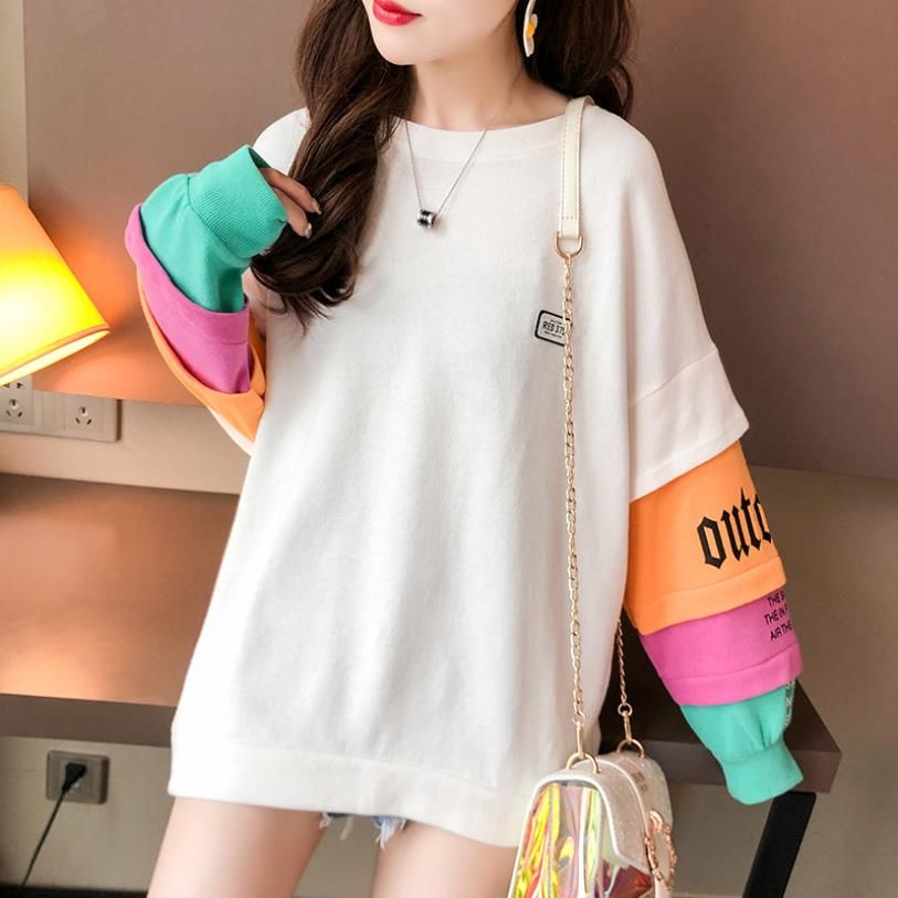 Women Long Sleeve Sweatshirt Hoodie Letter Cat Print Pullover Top Blouse Autumn Fashion Womens 2019 