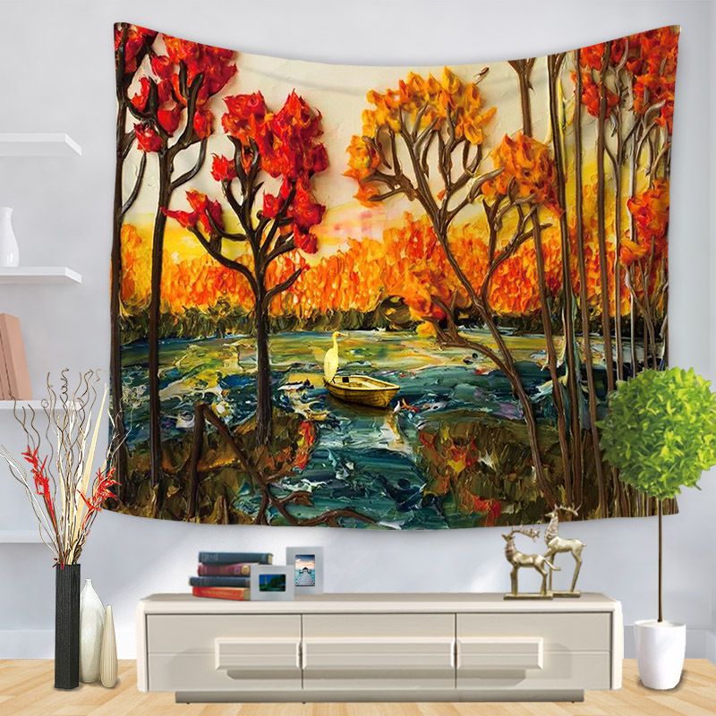 Trees Tapestry Polyester Fabric Wall Hanging Tapestry Home Decoration For Living Room Bedroom Polyester Wall Hanging Carpets Tapestry Dorm Tapestry