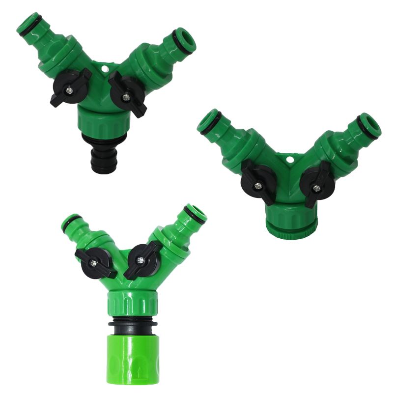 Fdit G1 2 Tubo Splitter Doble con 2 vías de Jardín de Latón Riego Grifo Manguera Adaptador Grifo Conector Socialme-EU